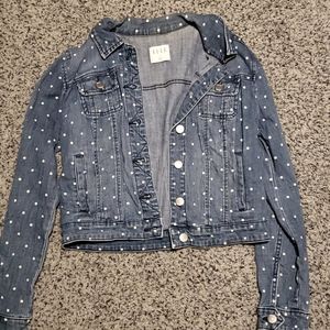 Elle polka dot jean jacket